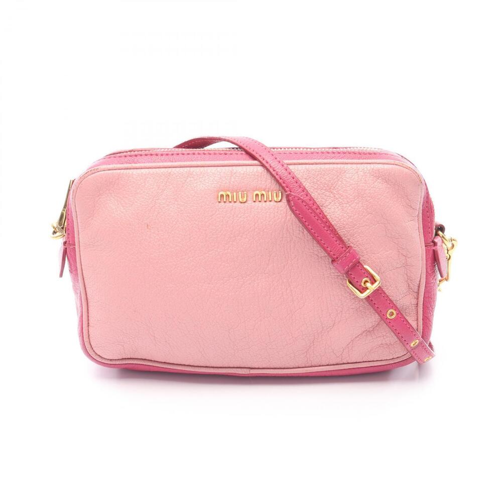 Miu Miu Madras Shoulder Bag Leather Pink